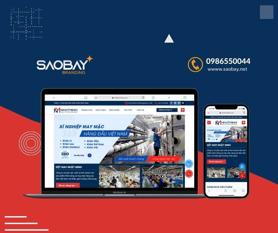Thiết kế web nhận dạng thương hiệu cho Nhà máy dệt Nhật Minh